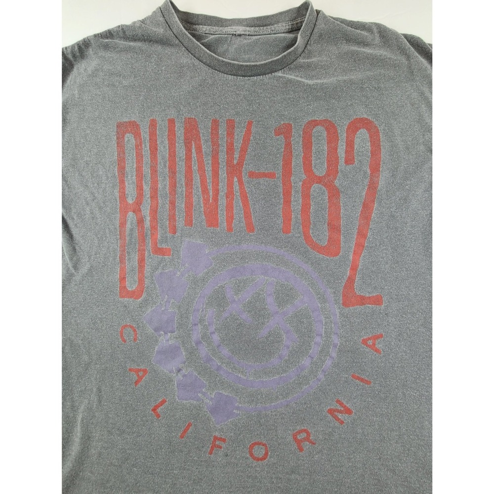 Blink-182 California Crappy Punk Rock Graphic Mens T-Shirt 2XL Gray Band Tee